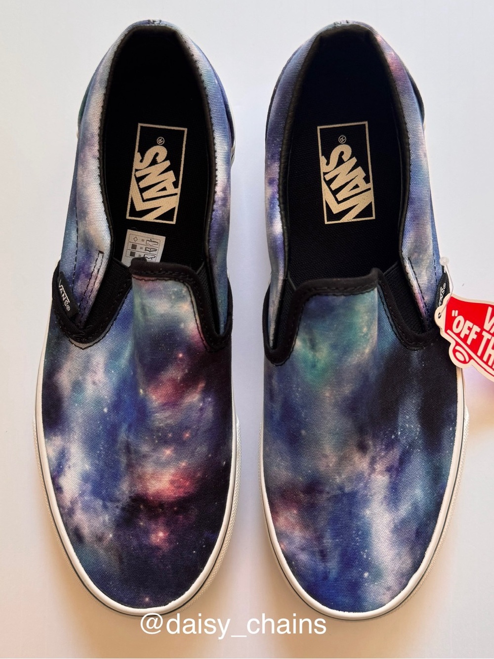 M 8/W 9.5 Vans Galaxy Print Classic Slip-On Sneakers